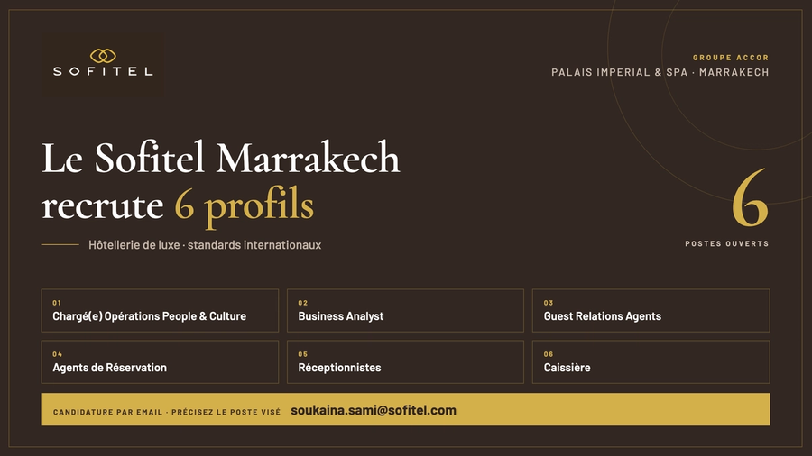 Sofitel Marrakech Palais Imperial & Spa lance une nouvelle campagne de recrutement