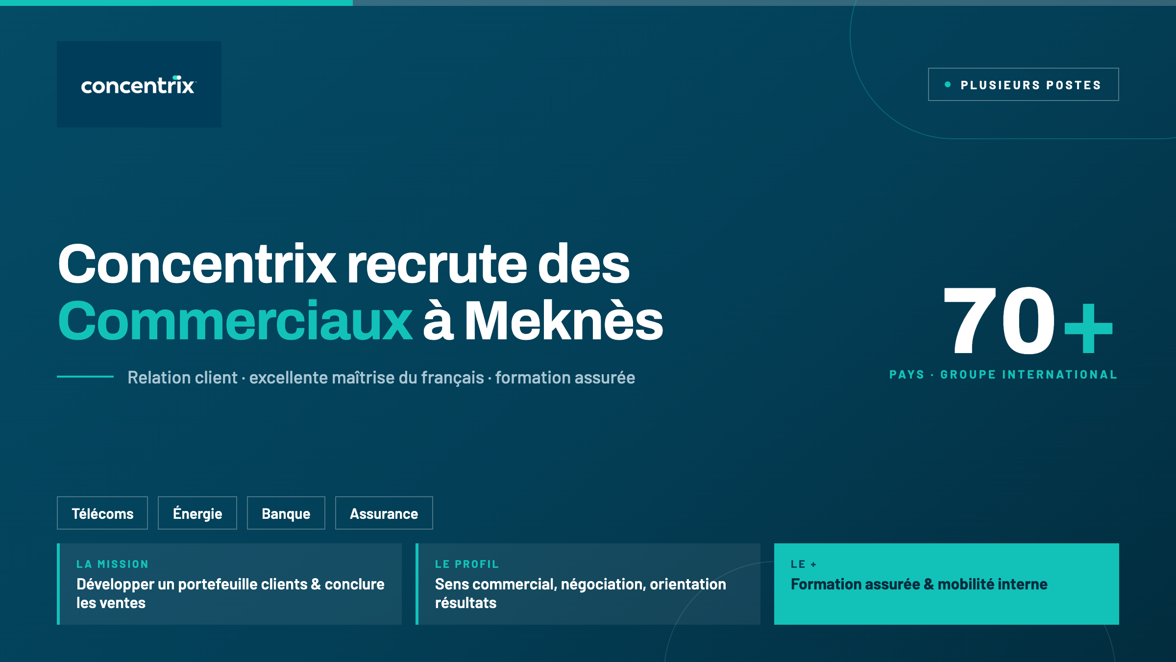 Concentrix recrute des Commerciaux à Meknès