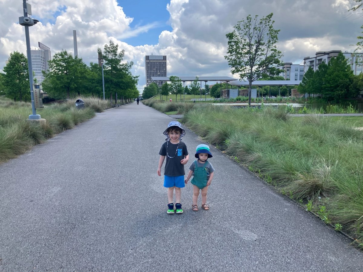 two boys at park