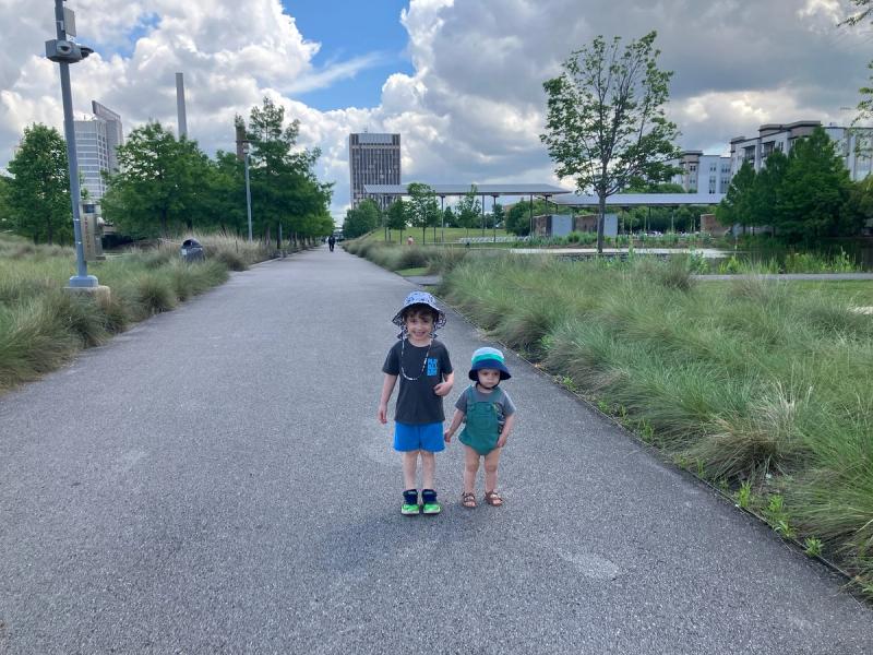 two boys at park