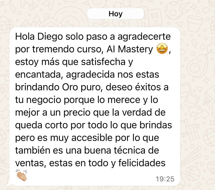 Testimonio real de una alumna por WhatsApp