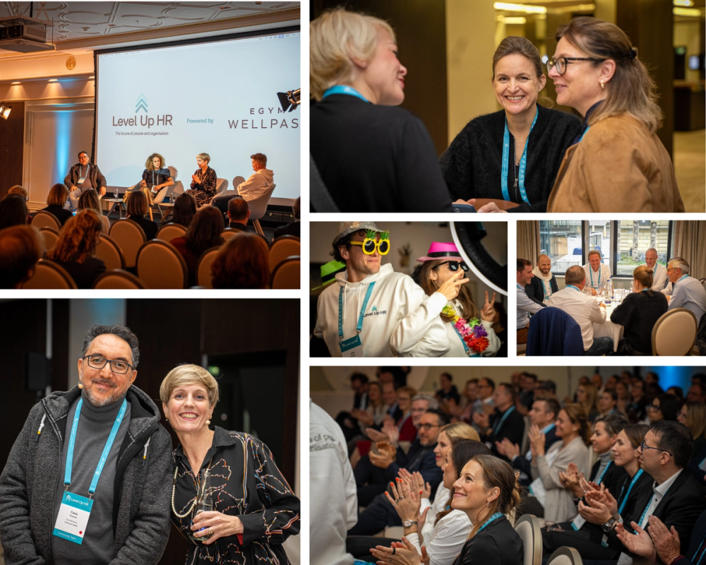 HR Führungskräfte und CHROs im Gespräch beim Level Up HR Summit sitzen gemeinsam im Veranstaltungsraum und tauschen sich über Leadership, Transformation und People-Themen aus.
