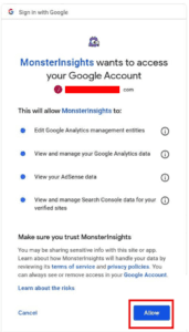 connect monster insights to your wordpres website
