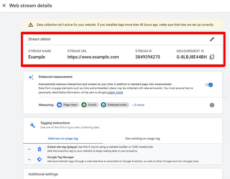 google analytic4 measurement id