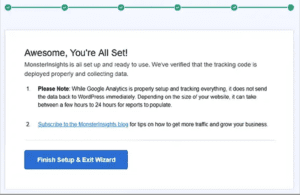 finish setup wizard and use google analytic4