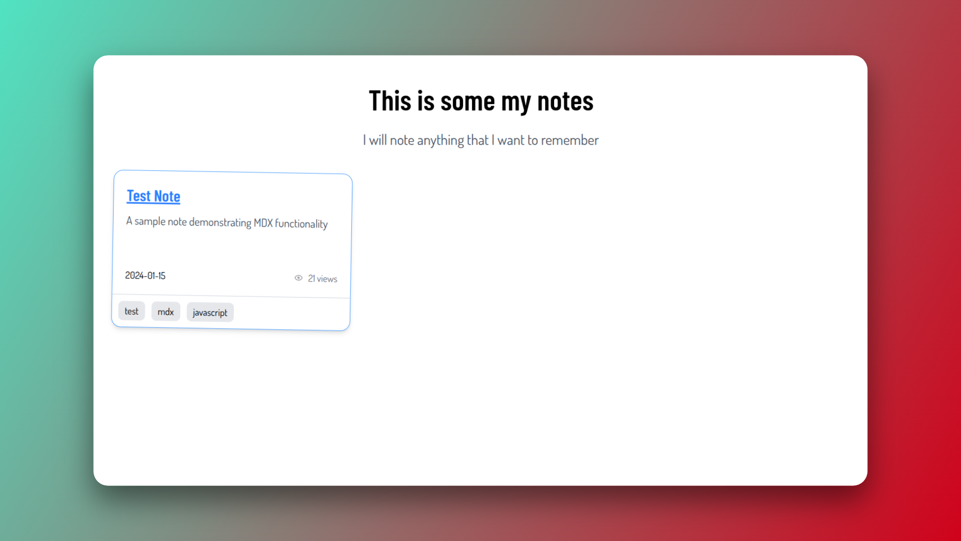 Notes Page