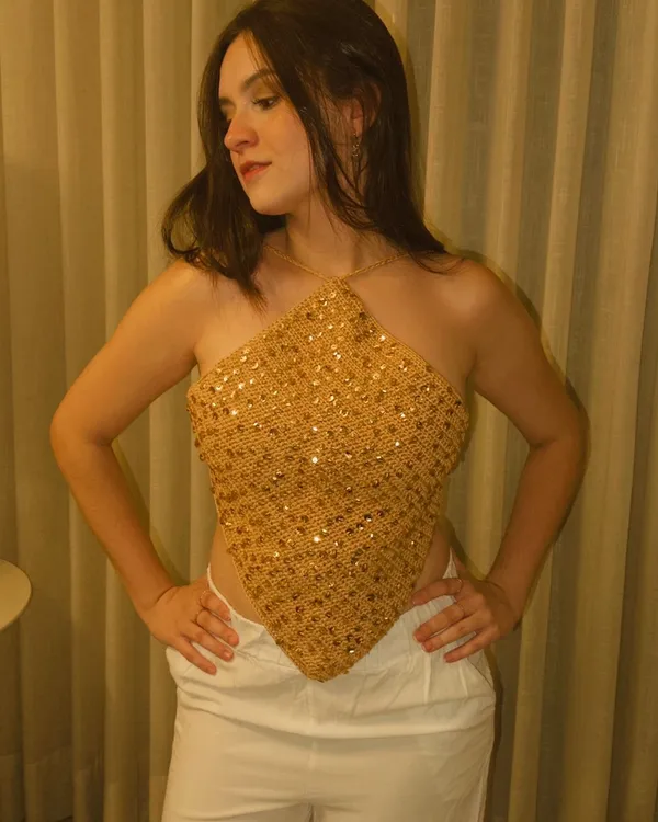 Top Linea com Lantejoulas - Foto 1