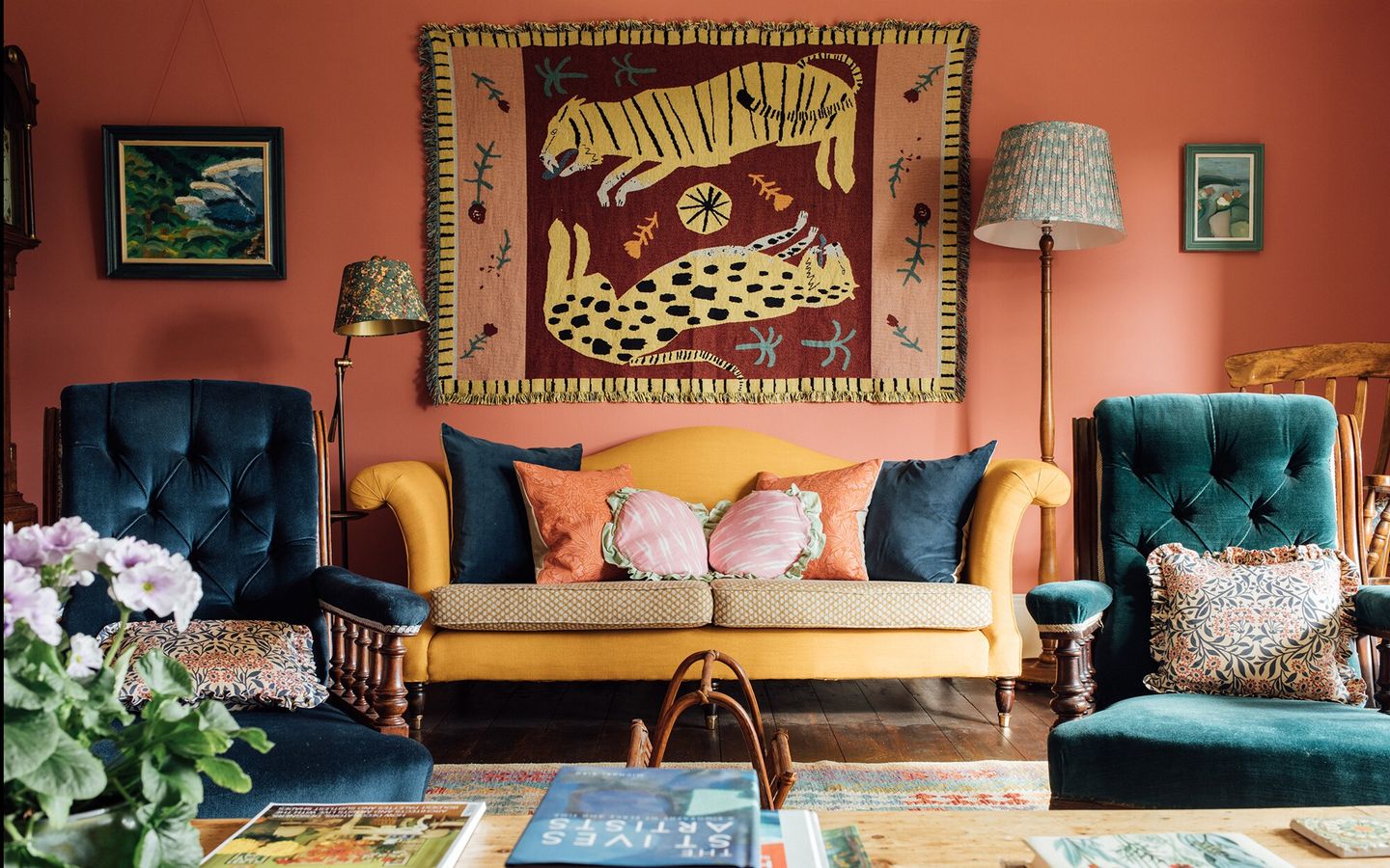 A colourful living room featured by The Stay Space