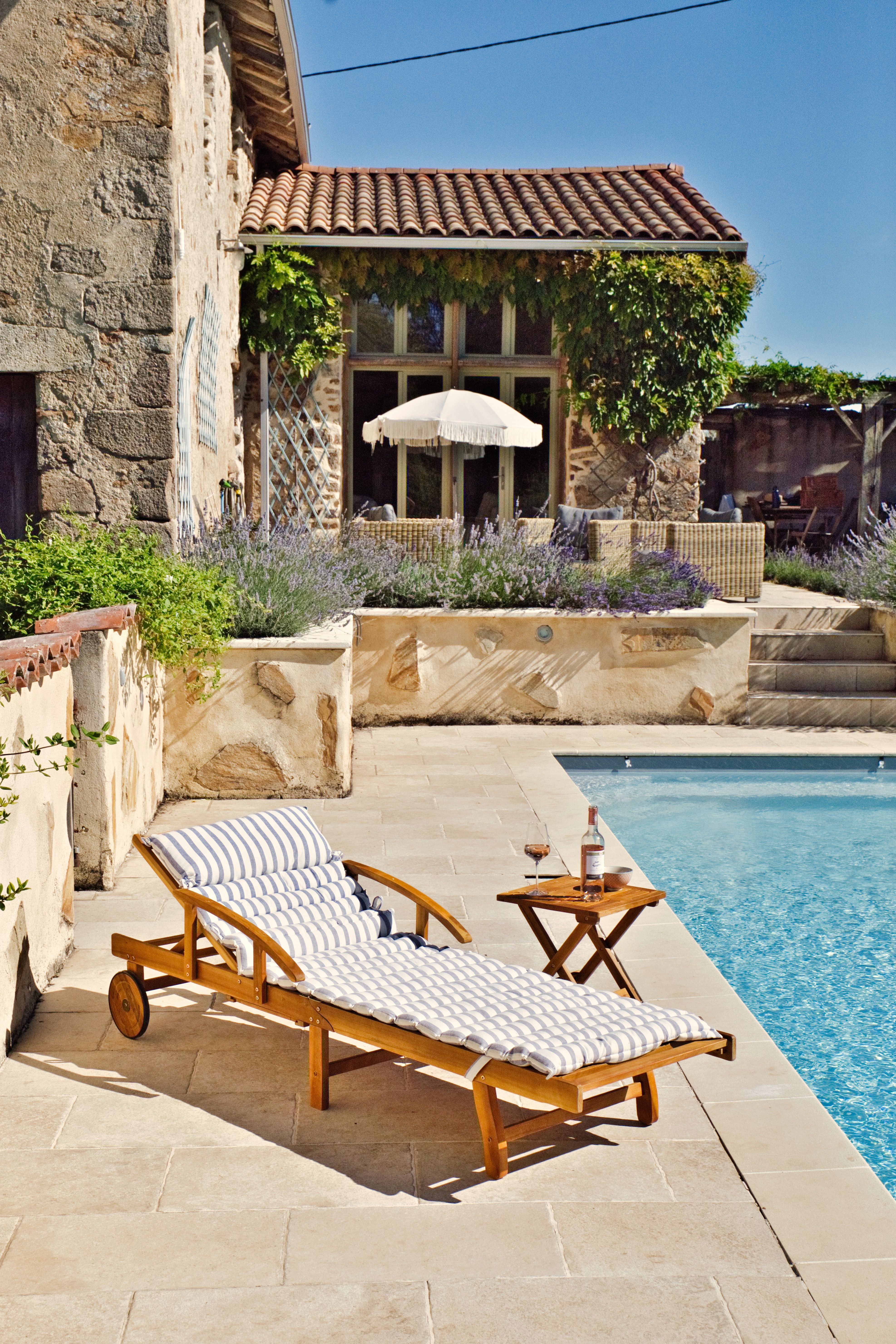 Aerial view of the swimming pool at Les Picardies