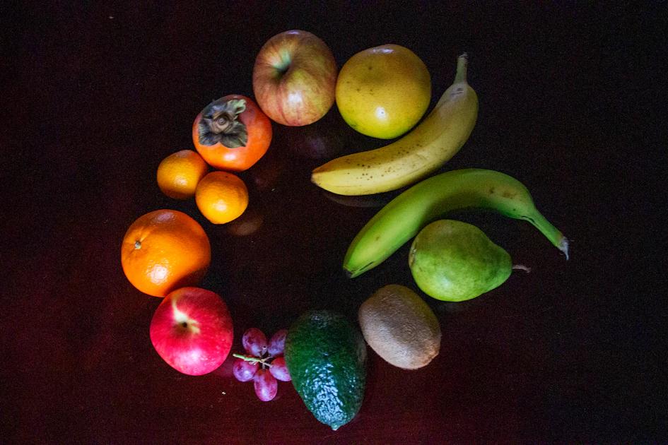 Colorful fresh fruits and vegetables