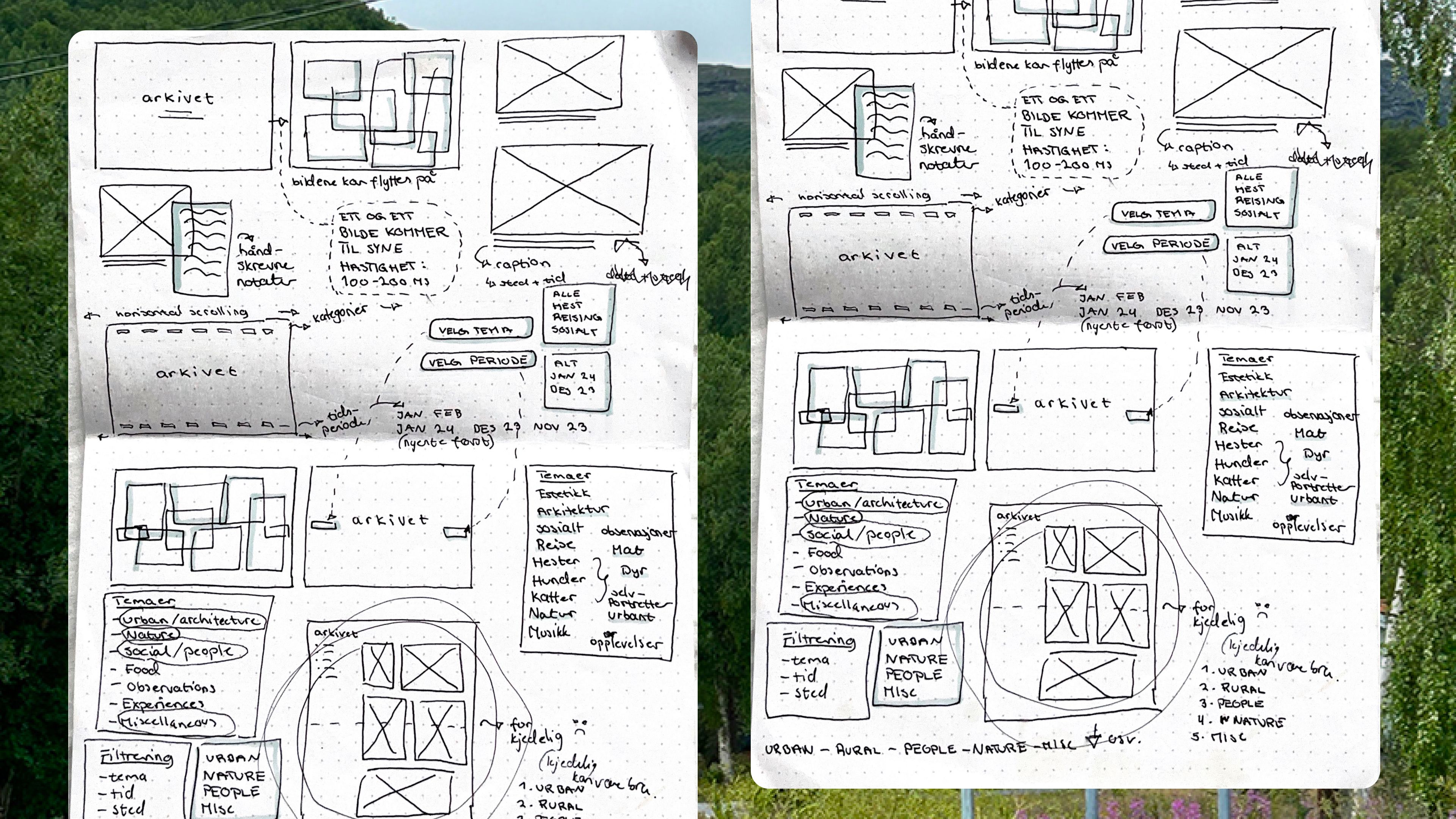 Initial design sketches