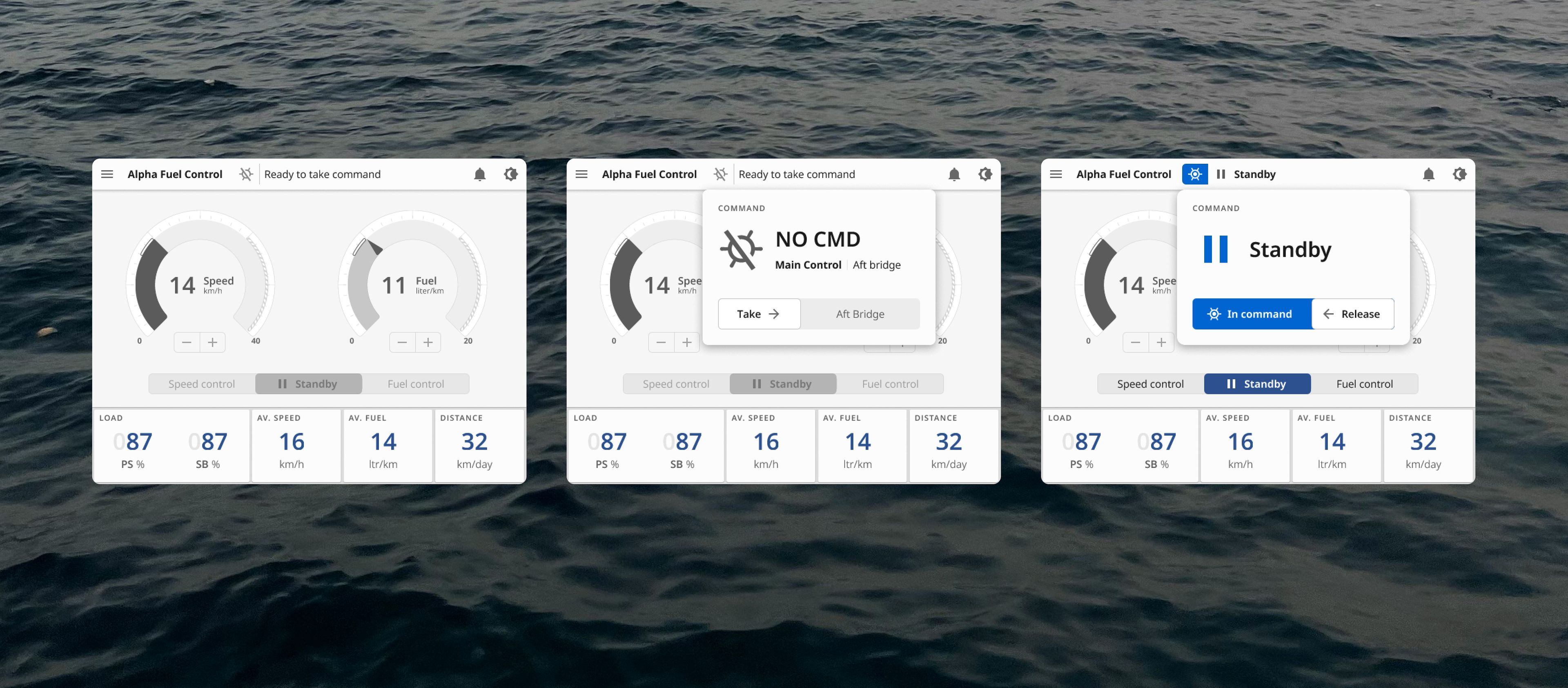 The interface when the system is ready to take command