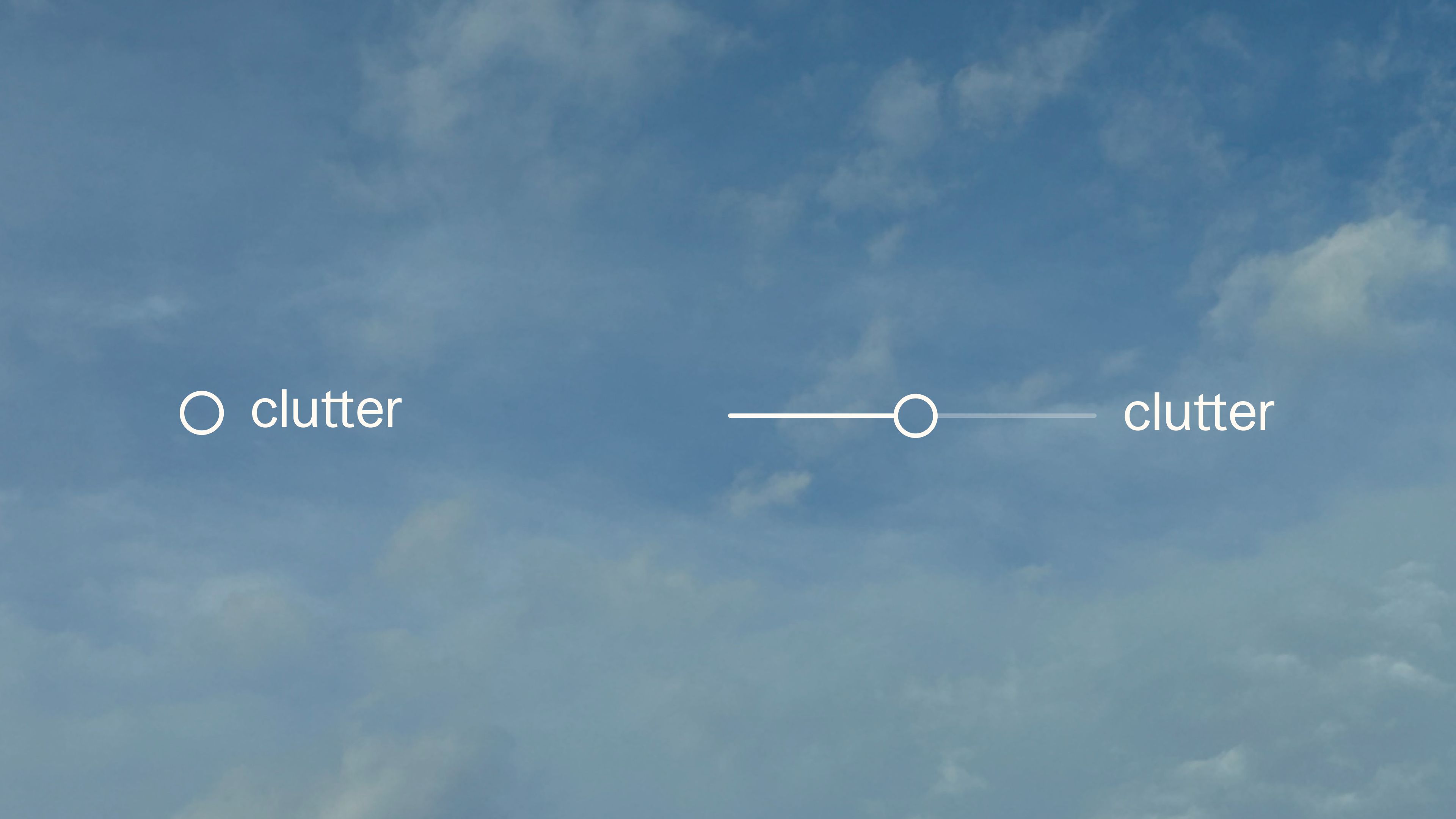 Displaying the states of the clutter control