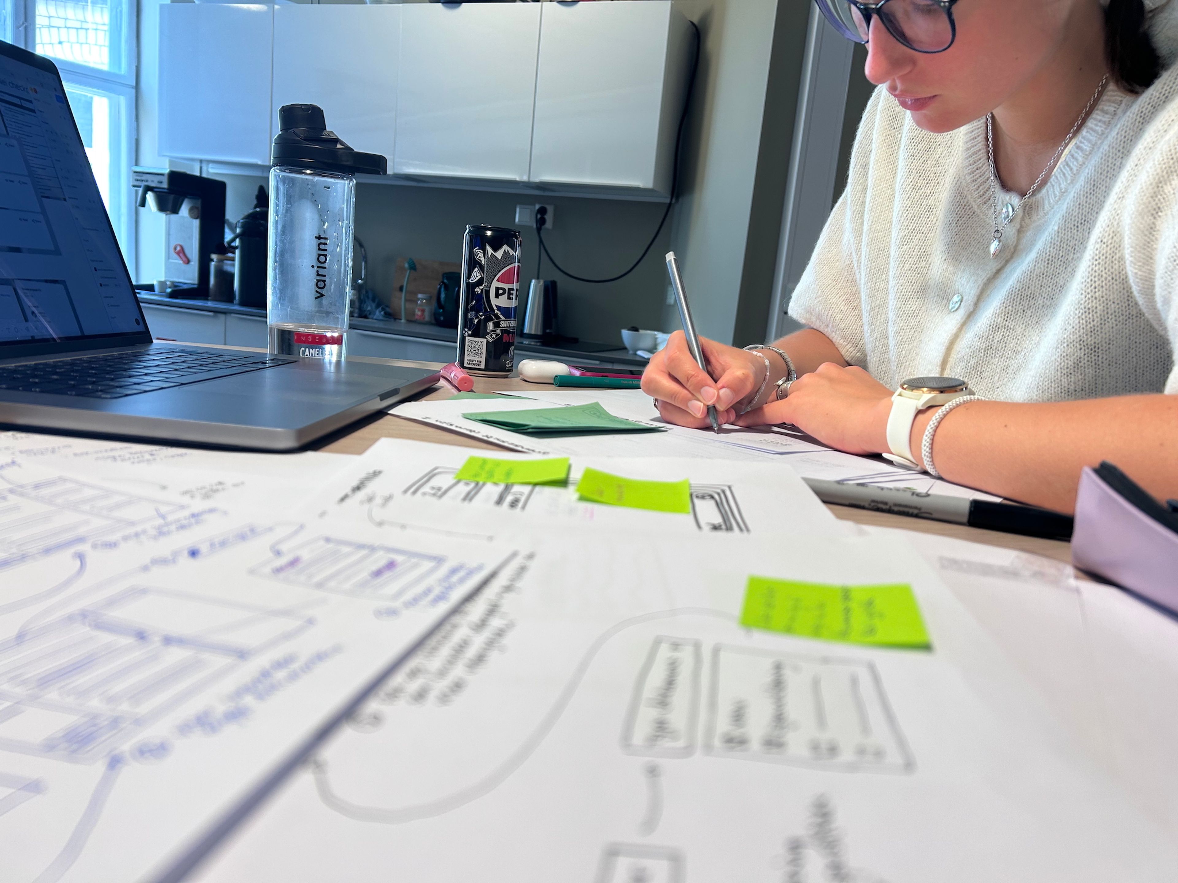 Wireframes på papir