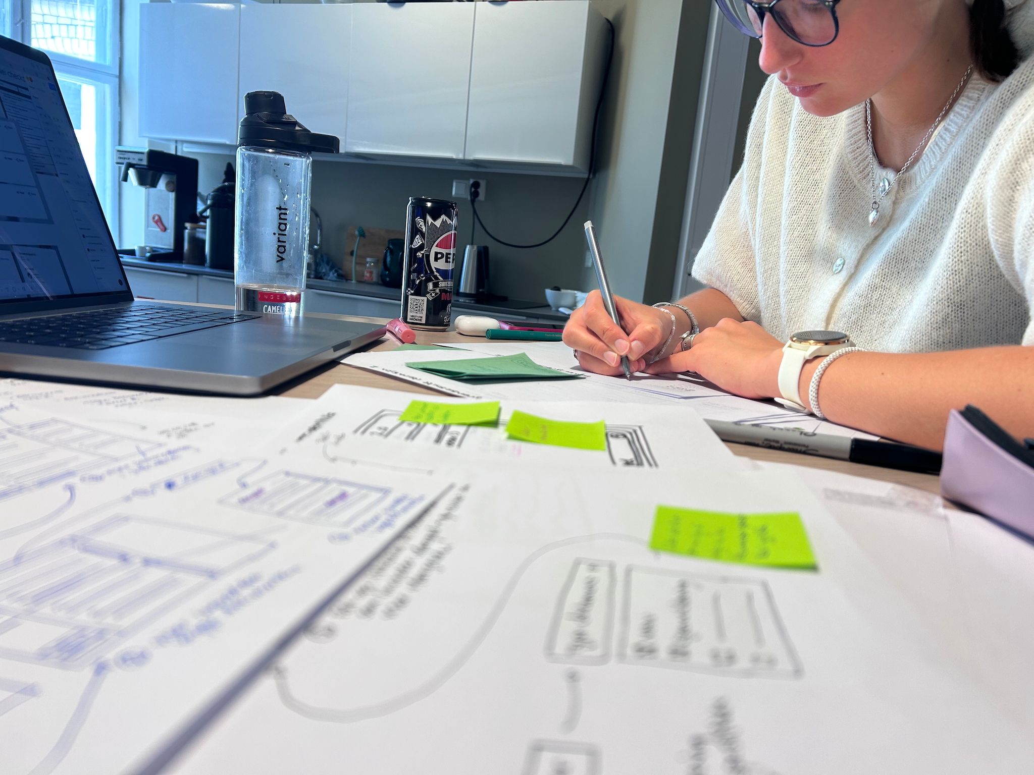 Wireframes på papir