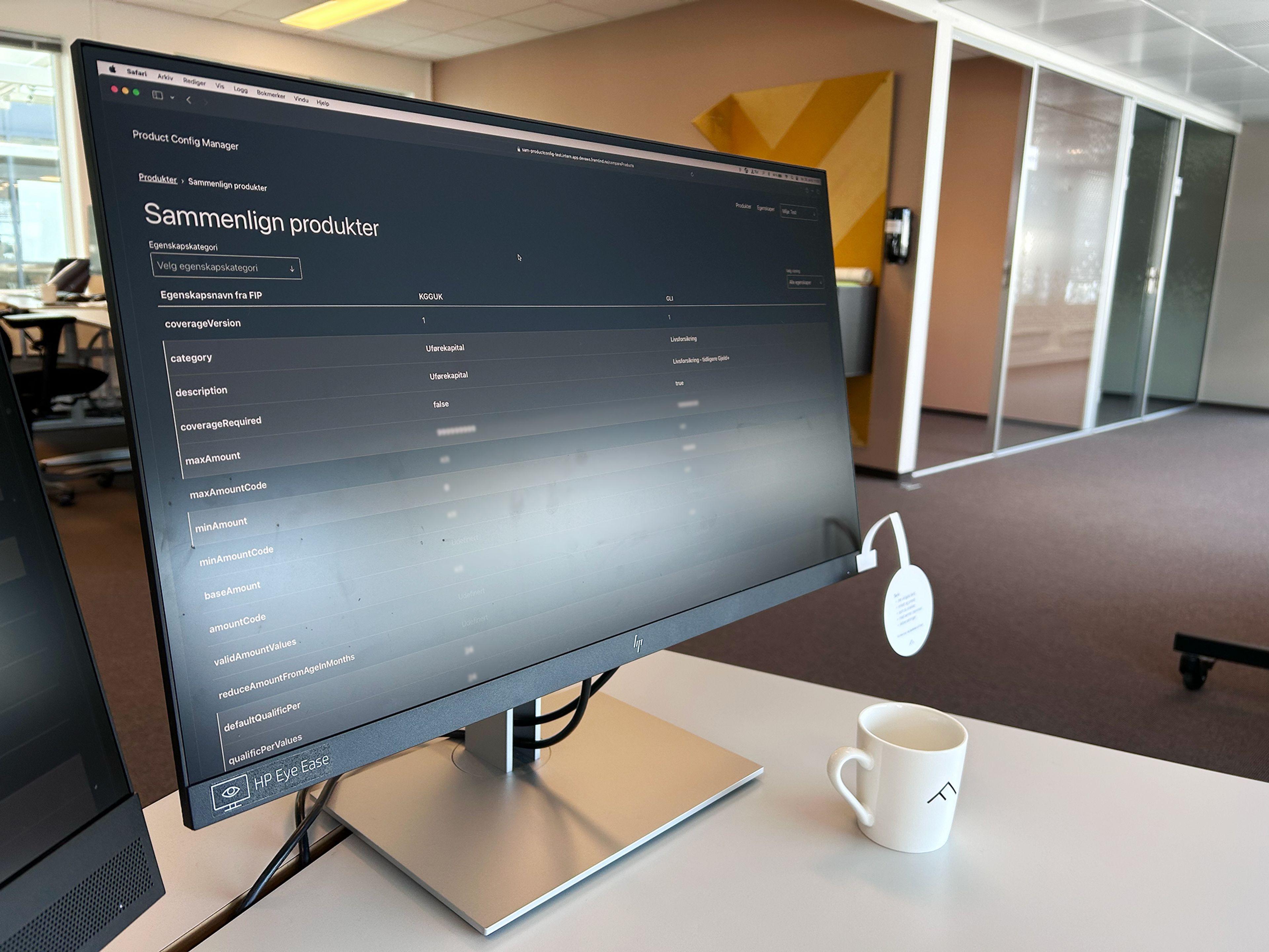 Comparing product data
