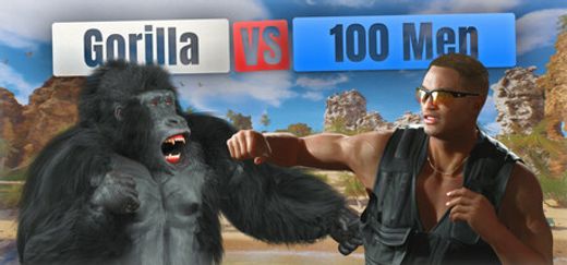 Gorilla Vs 100 Men