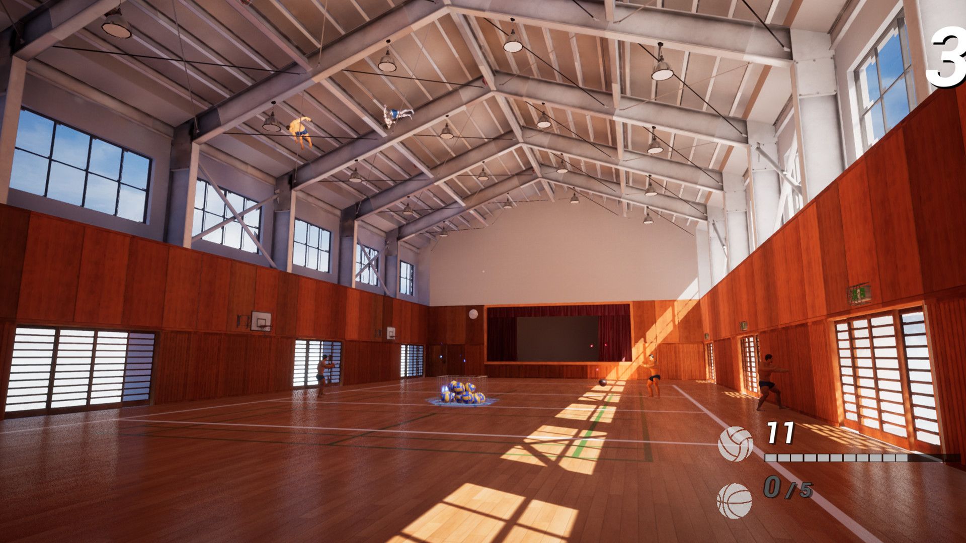 体育館の天井に挟まったマッチョを助けるゲーム スクリーンショット 1