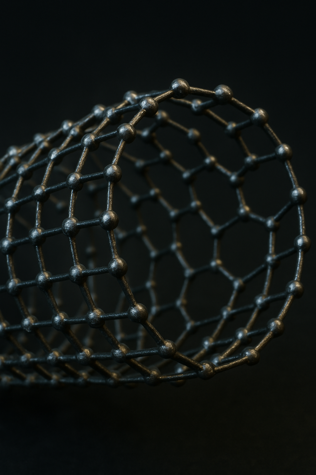 Image of a nanotube structure, showcasing its cylindrical shape and intricate molecular arrangement. Image of a nanotube structure, showcasing its cylindrical shape and intricate molecular arrangement.