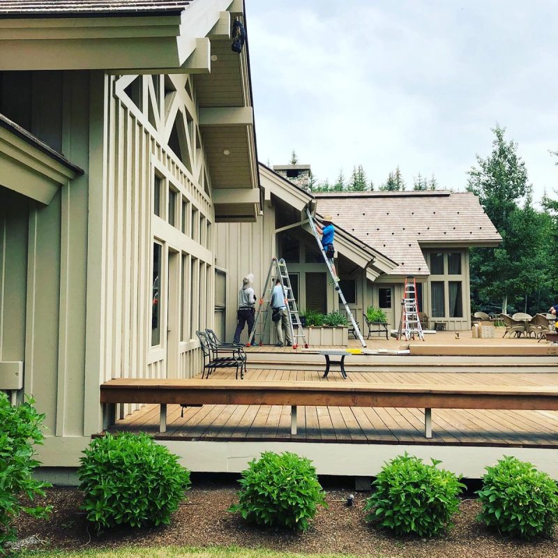 Gutters on a house in McCall, Idaho