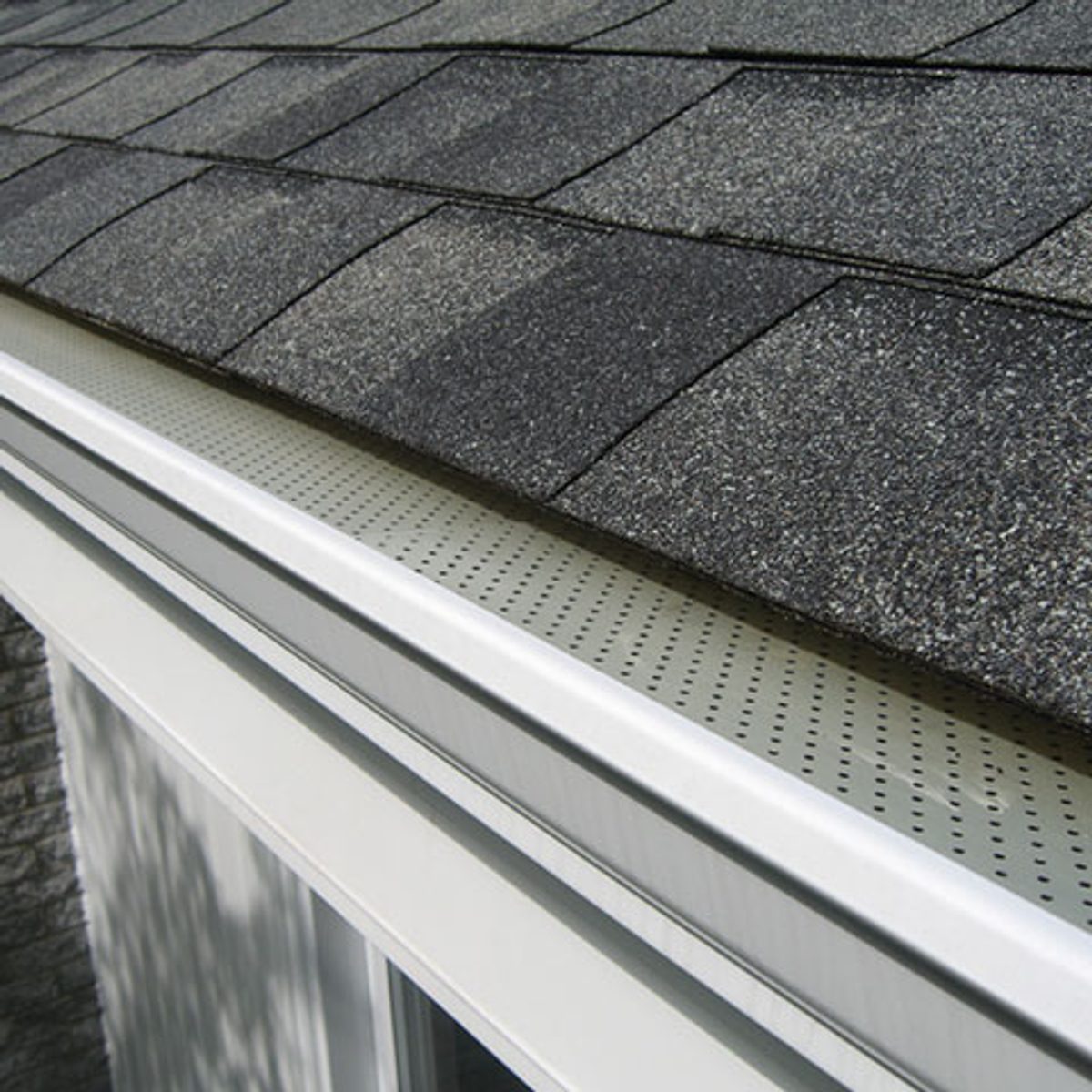 A leaf gaurd installed on gutter system