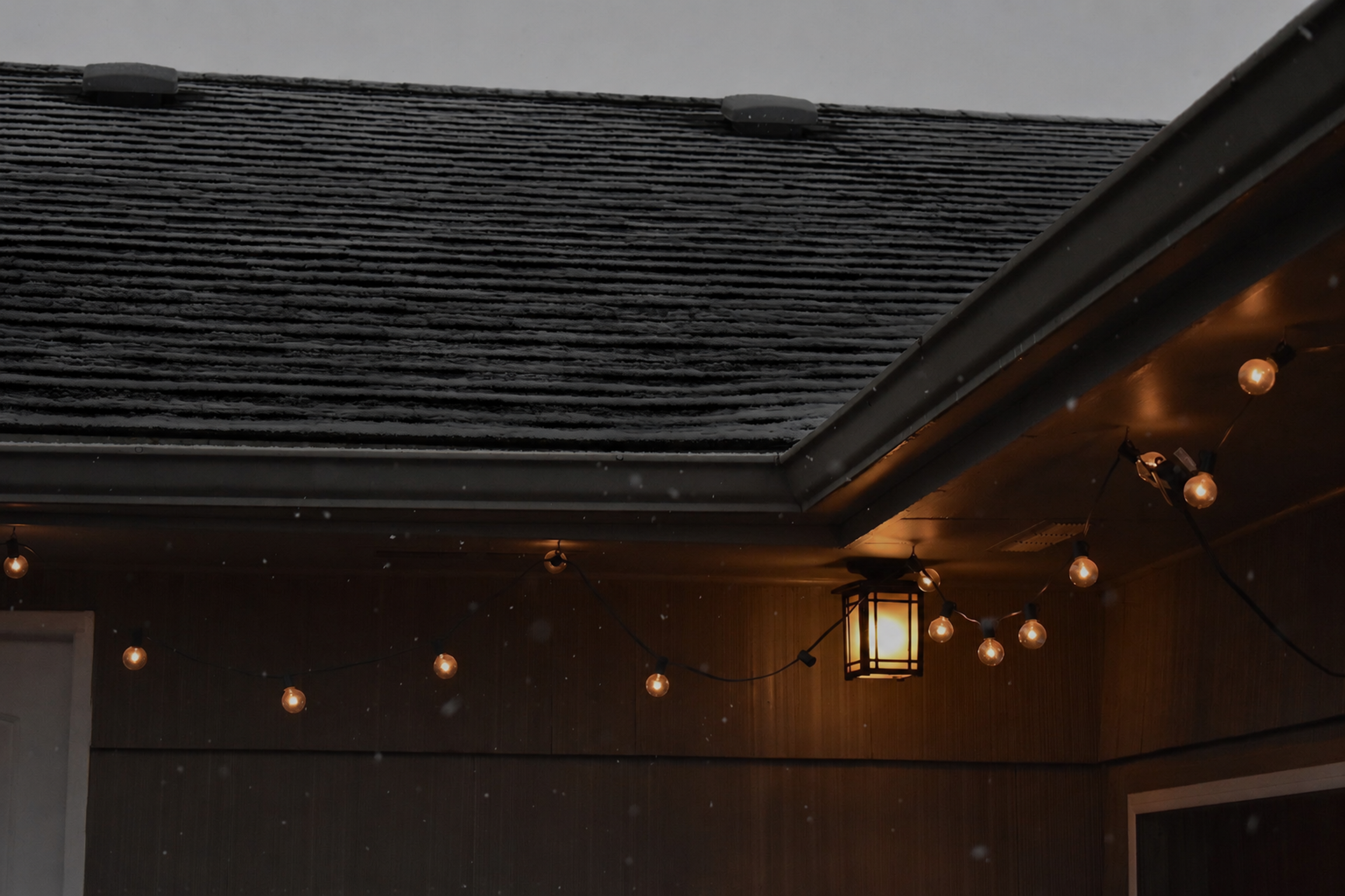 Newly installed seamless gutters