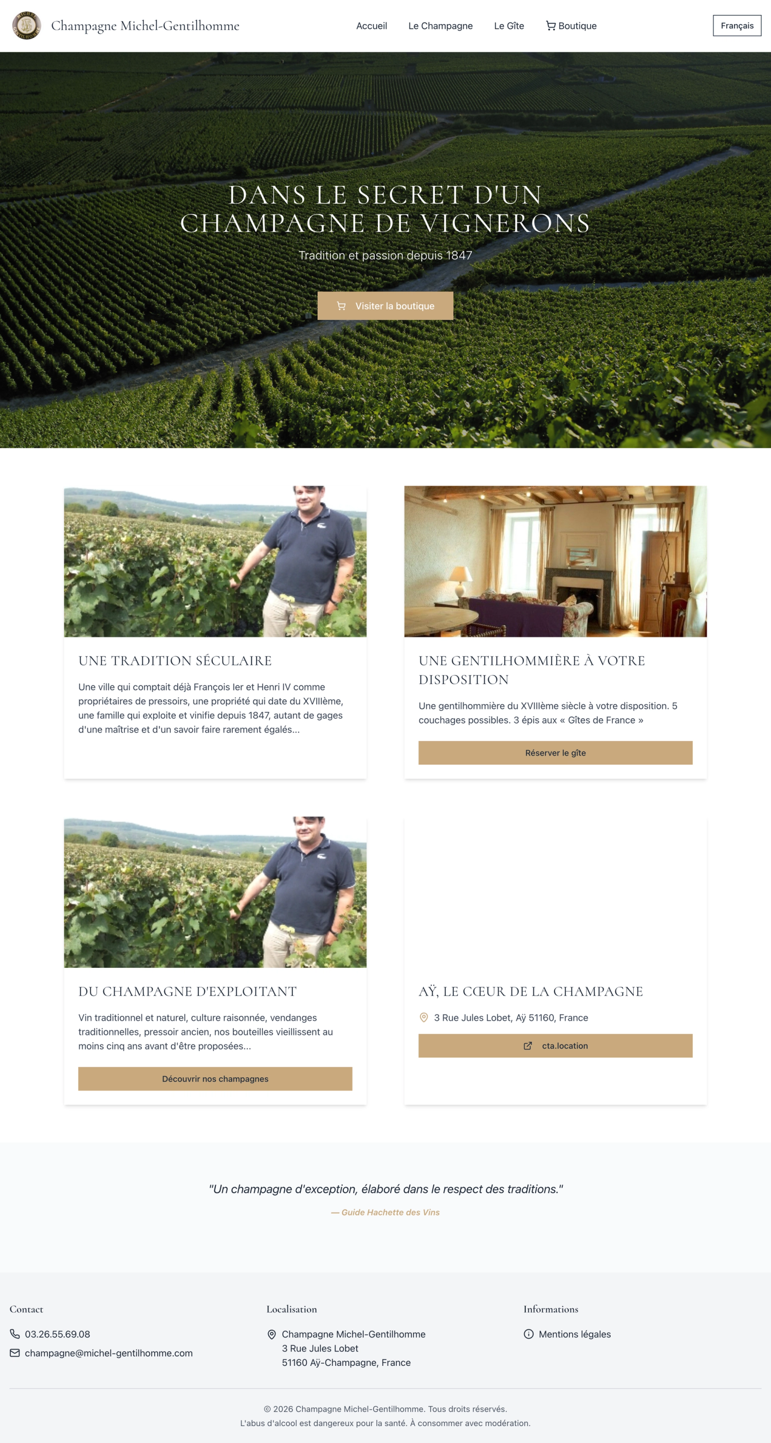 Le site du domaine avant le projet