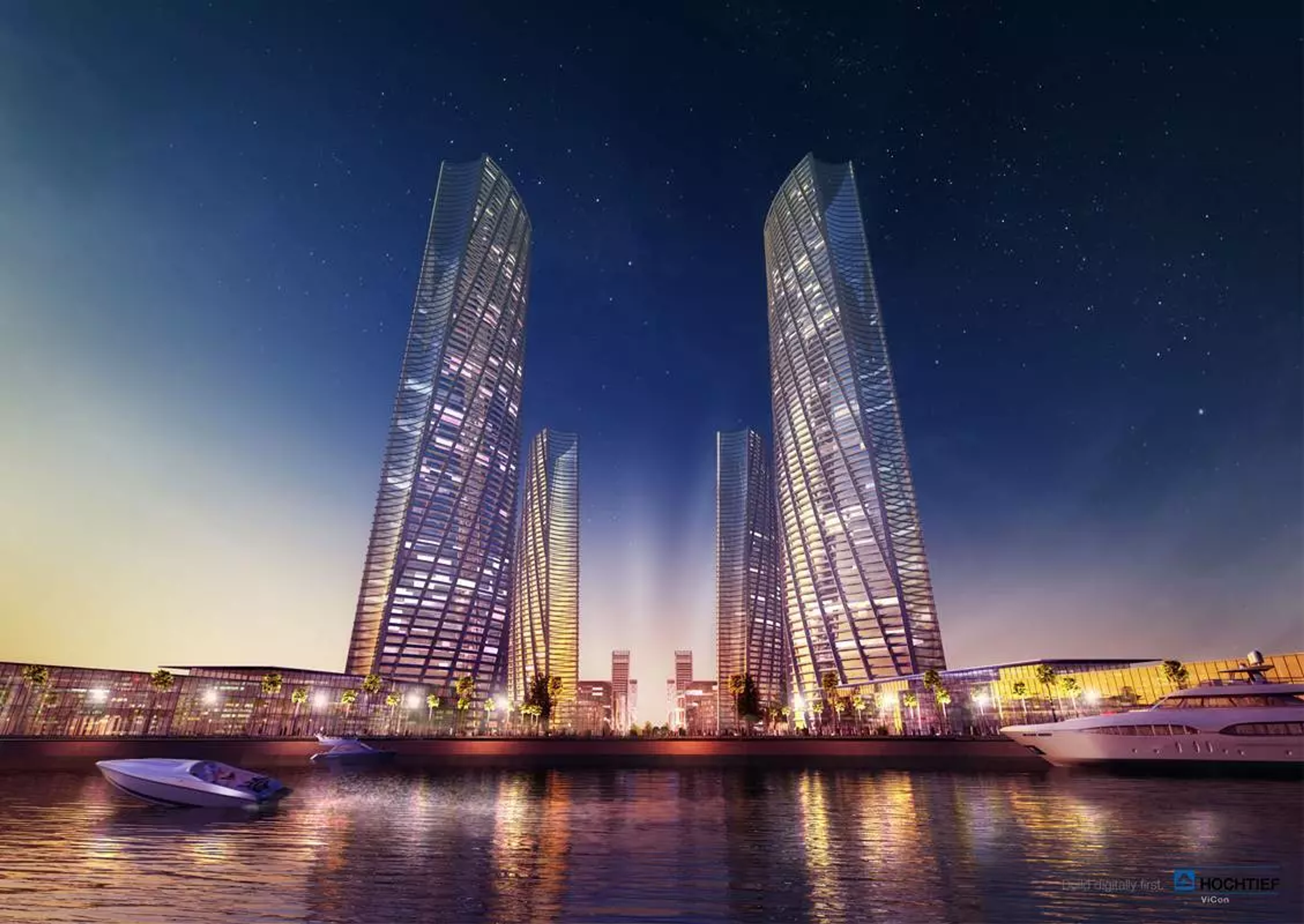 Lusail towers and waterfront in Qatar