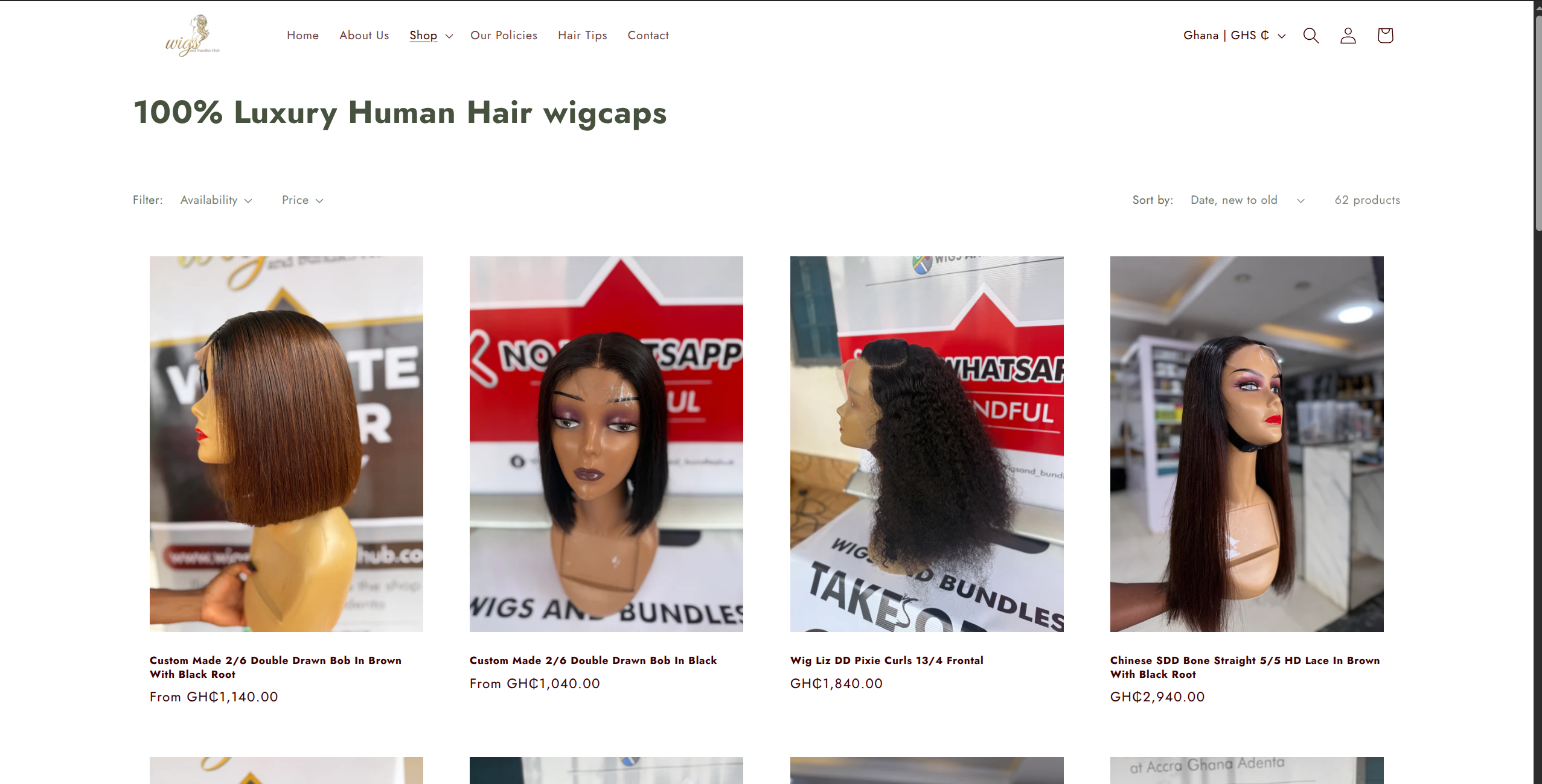 wigs & bundles Website image 2
