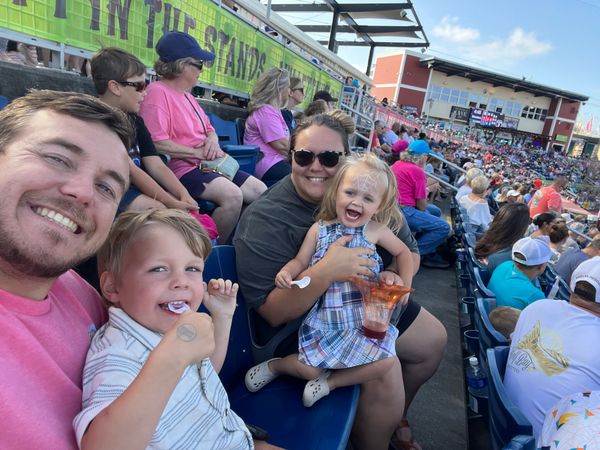 The Cheer & Chatter family enjoying a ballgame together