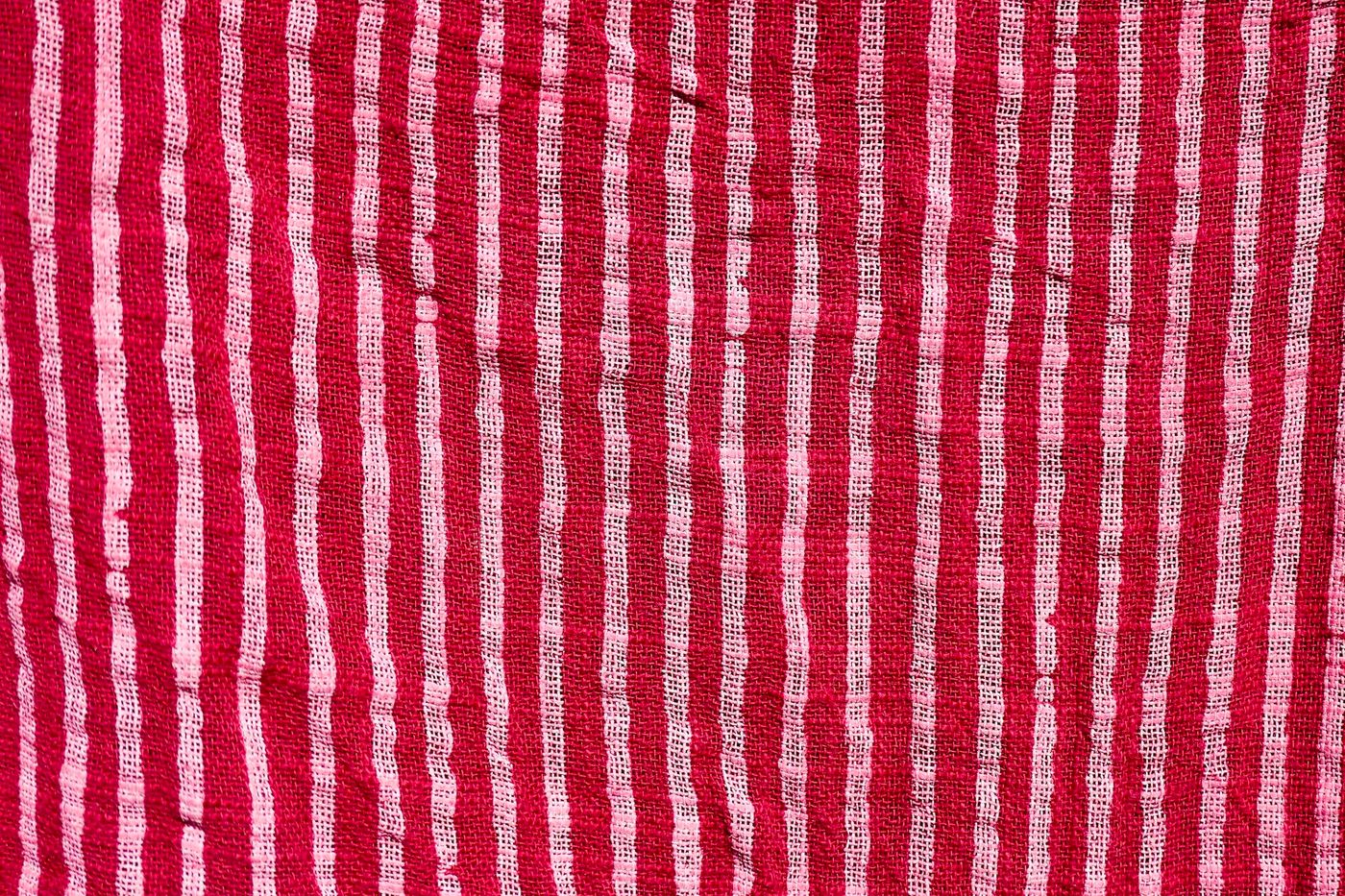 Red and white striped fabric