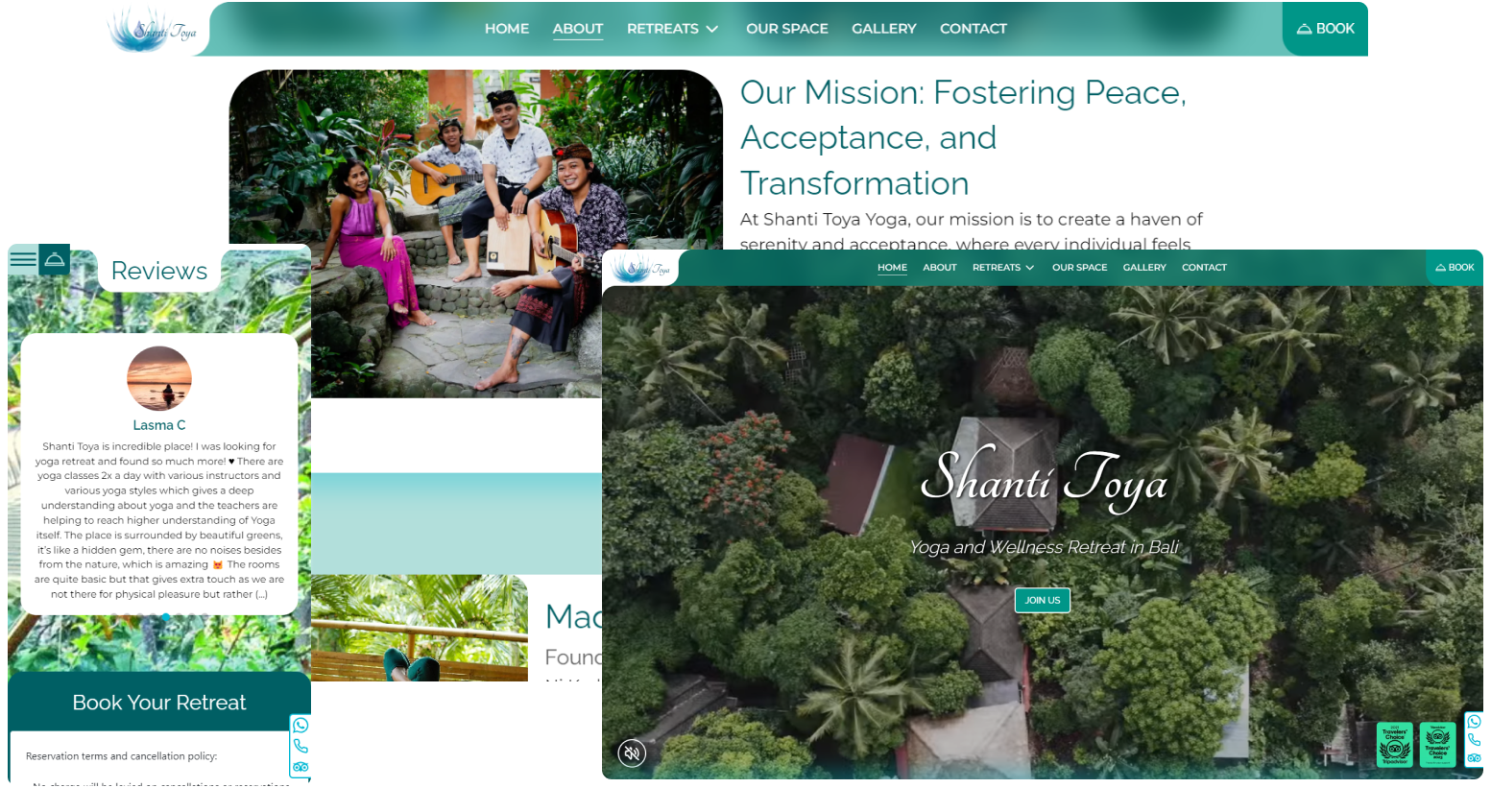 Shanti Toya website