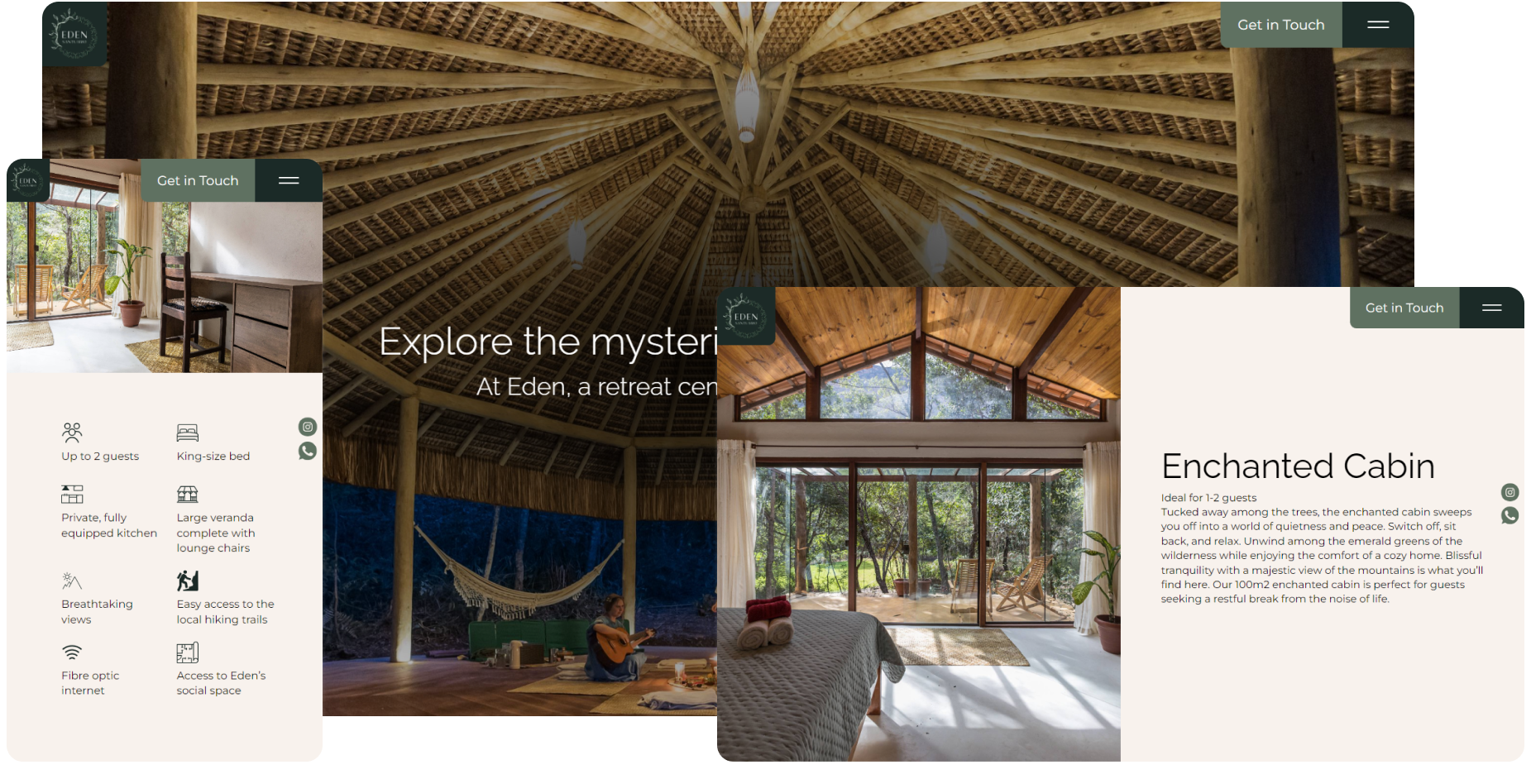 Eden Sanctuary website screenshots