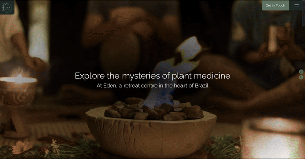 Eden Sanctuary website homepage