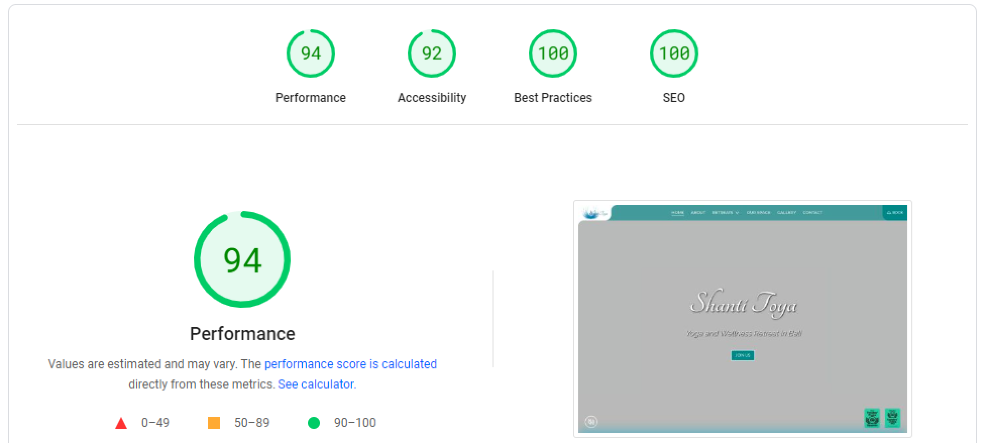 New page speed insights