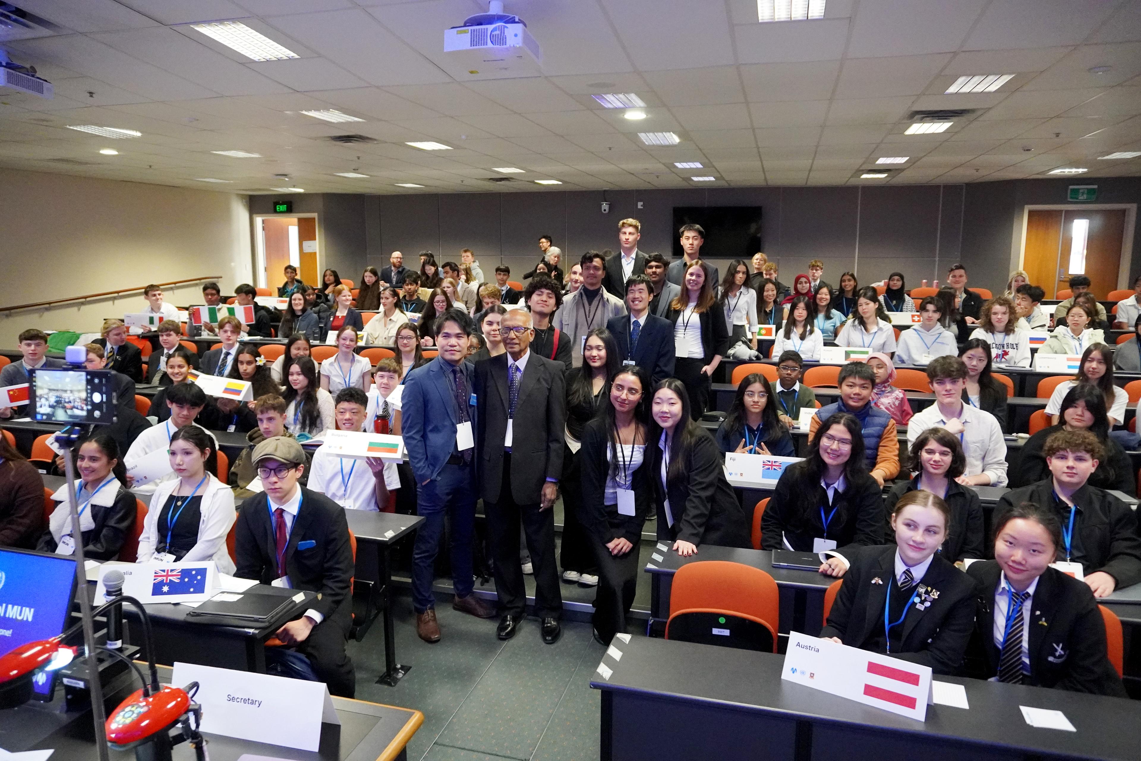 Delegates participating in a Model United Nations conference.