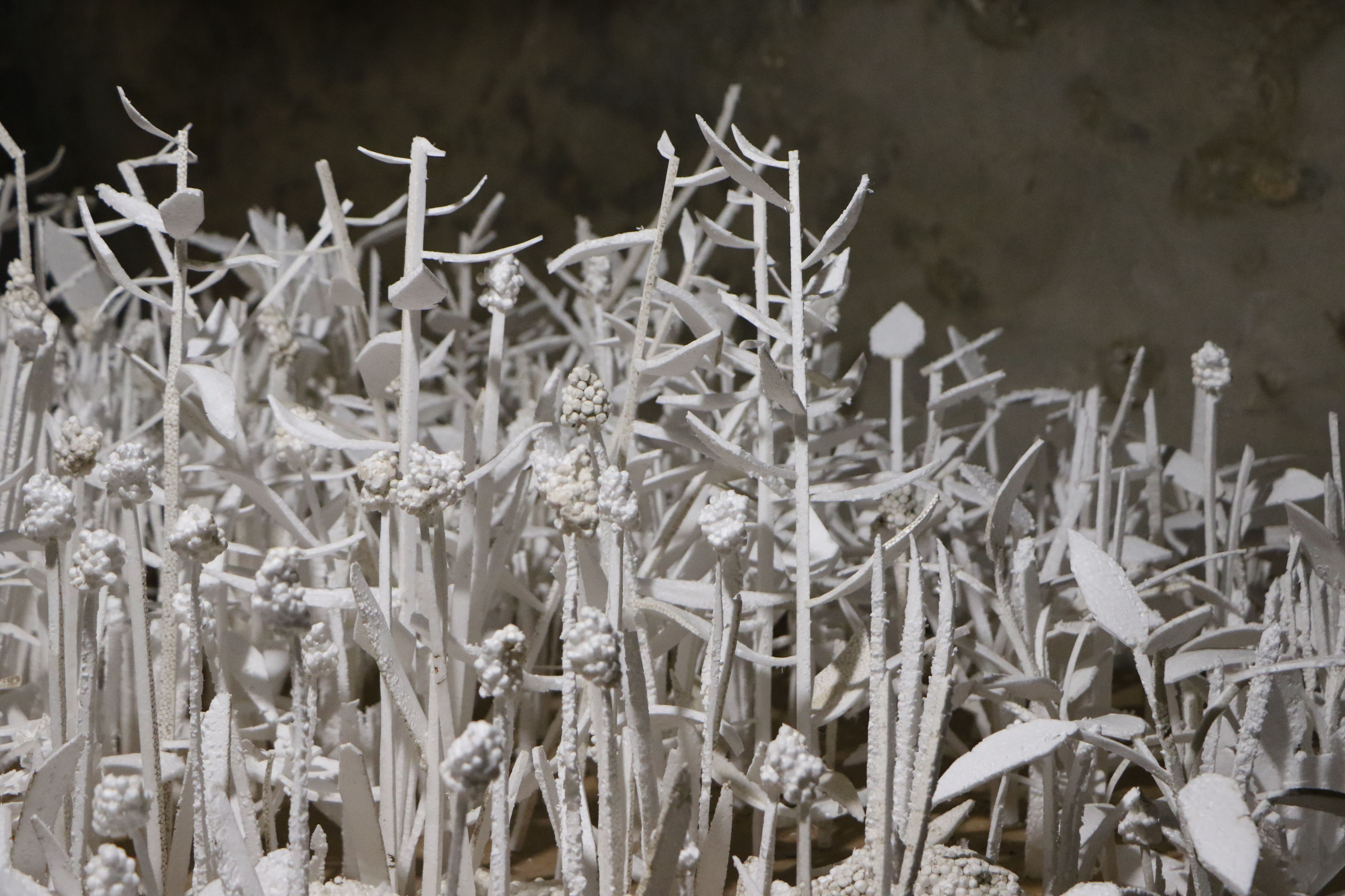 flower sculpture made out of styrofoam 