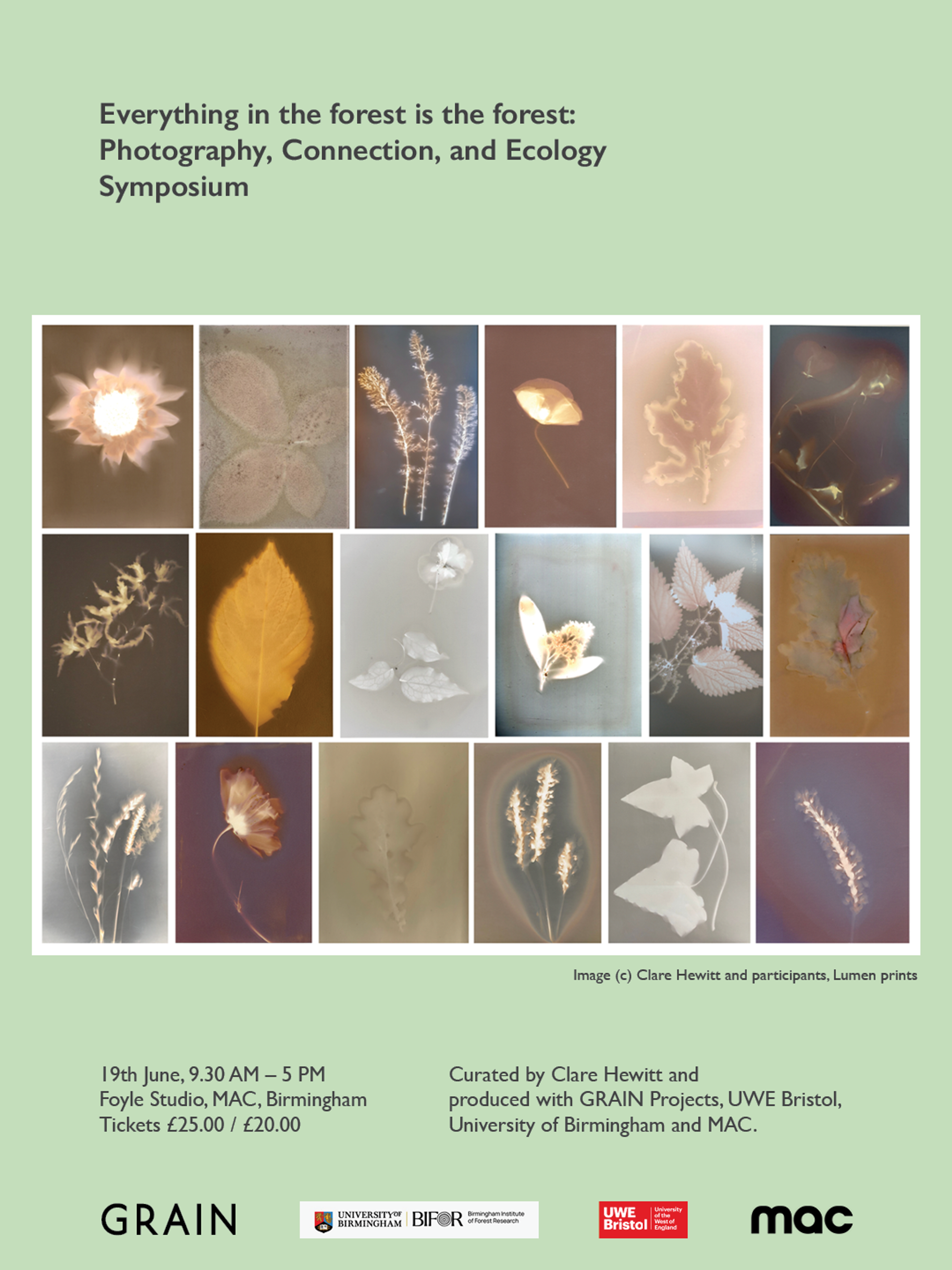 Everything in the forest is the forest: Photography, Connection, and Ecology, Symposium

19th June, 9.30 AM - 5PM
MAC, Birmingham