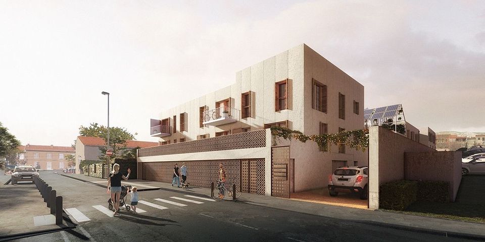 Image de synthèse de l’immeuble d’habitat participatif le Corail
