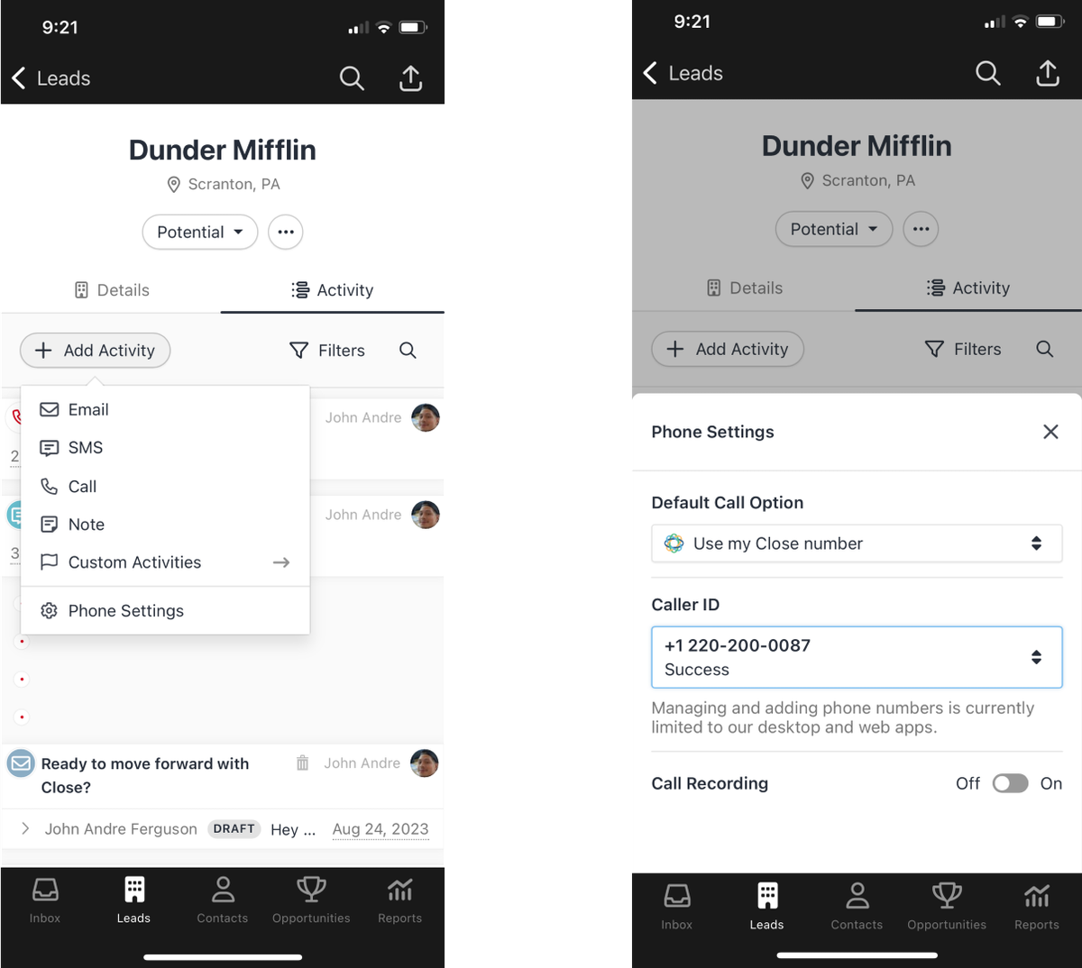 Mobile App: Calling Improvements and Reporting