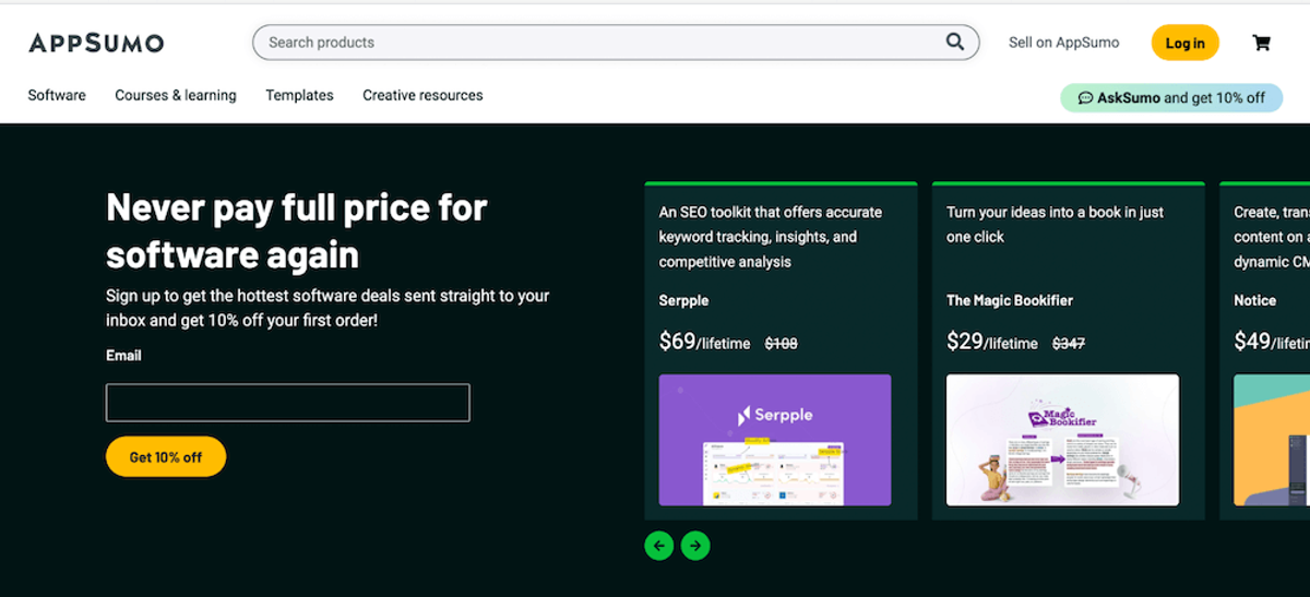 Great Value Proposition Examples - AppSumo