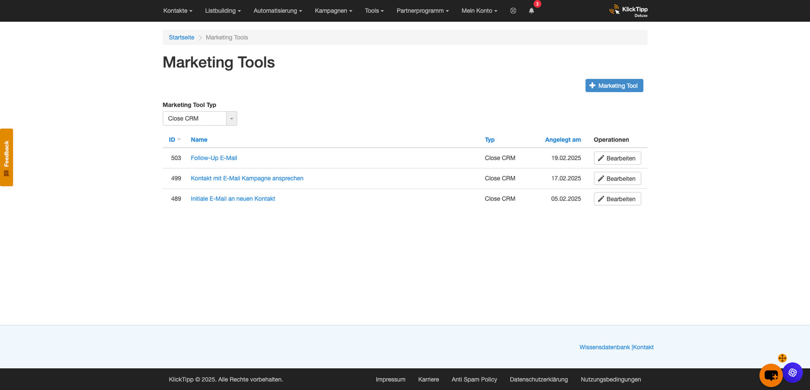 KlickTipp screenshot
