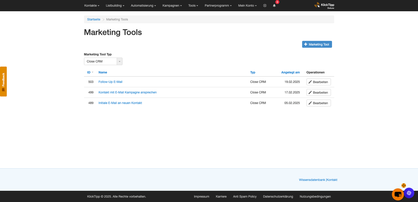 KlickTipp screenshot