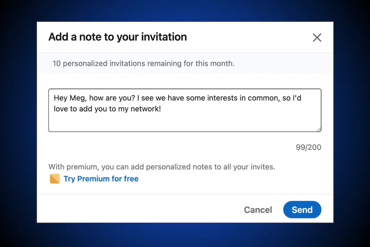 The 4 Main Types of LinkedIn Outreach - Connection Request Messages (Poor Example)