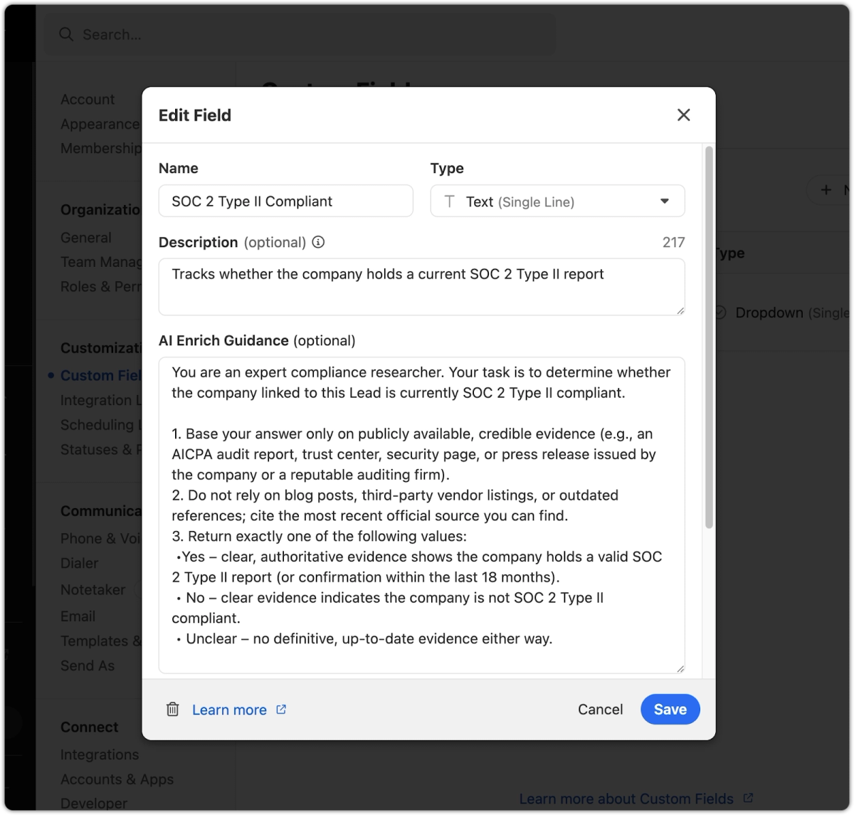 AI Enrich - Close CRM 3