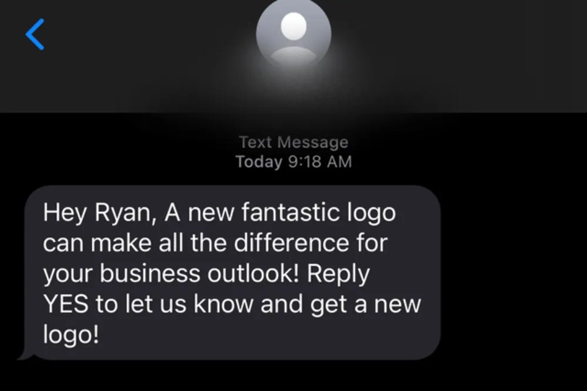 Is Cold Texting Illegal? Screenshot Example of a Real Cold Text Message
