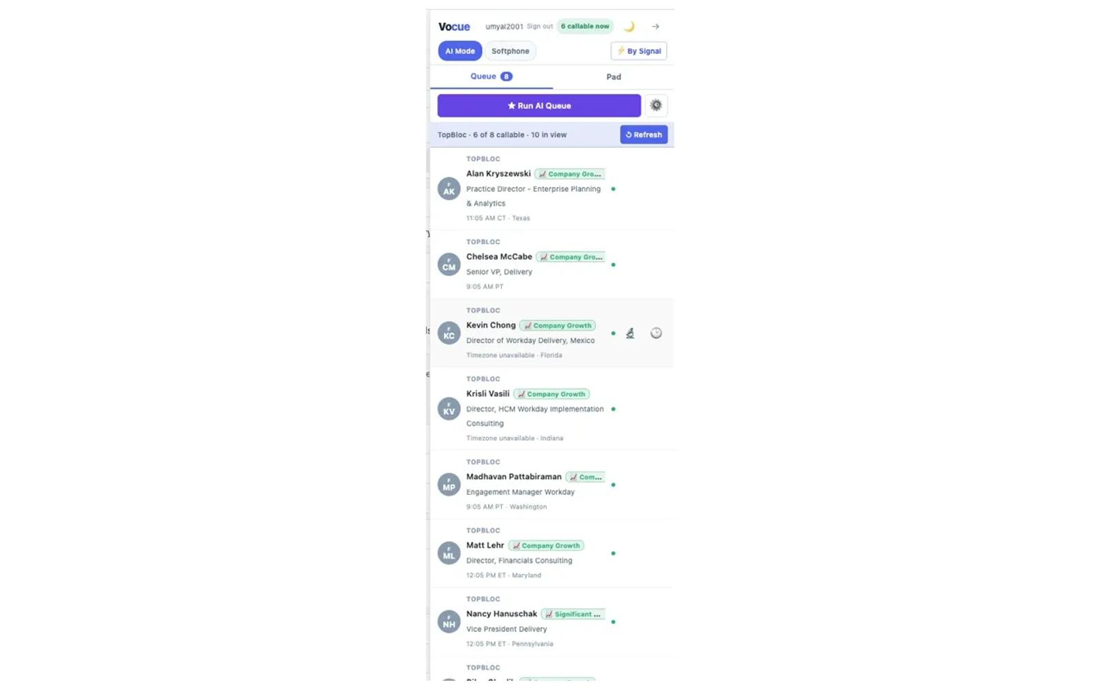 Vocue screenshot