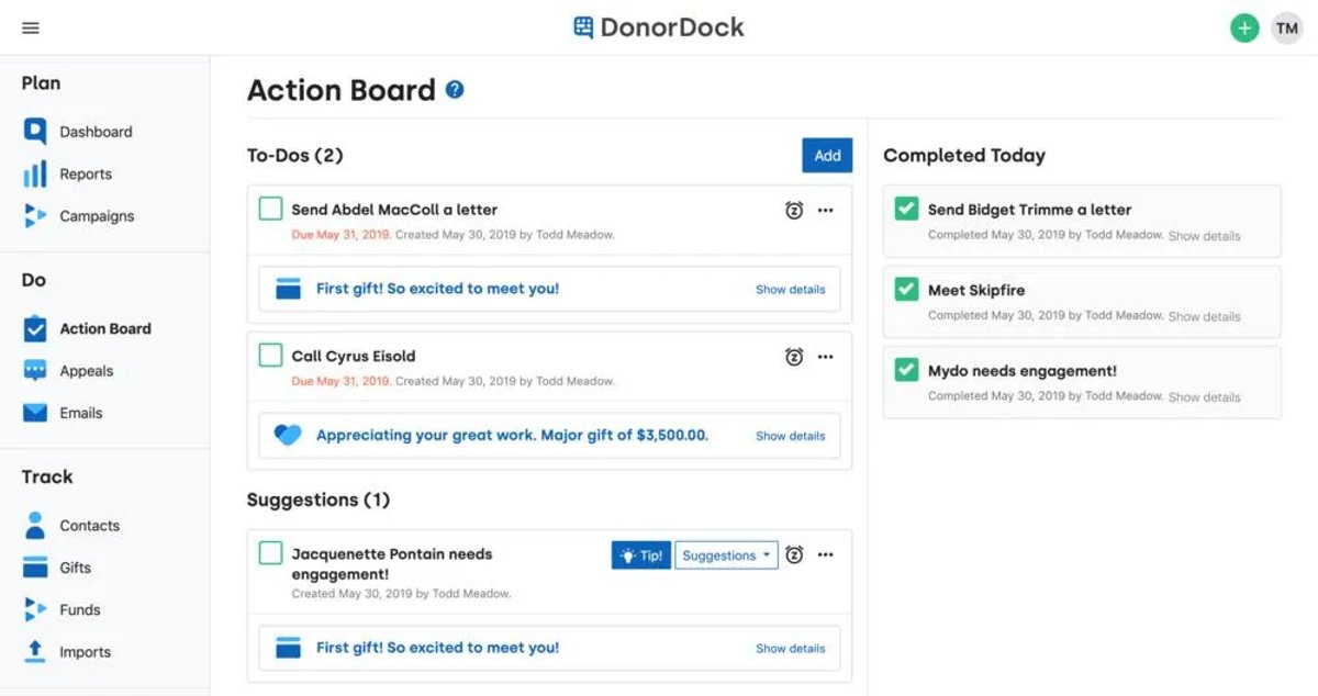 DonorDock for Nonprofits CRM