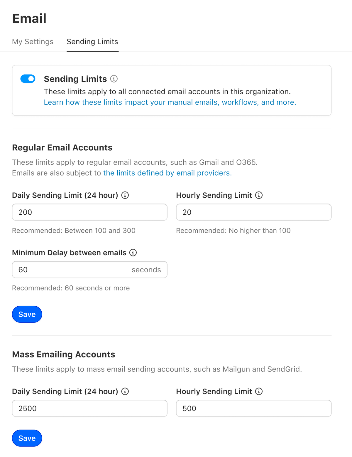 Email Sending Limits
