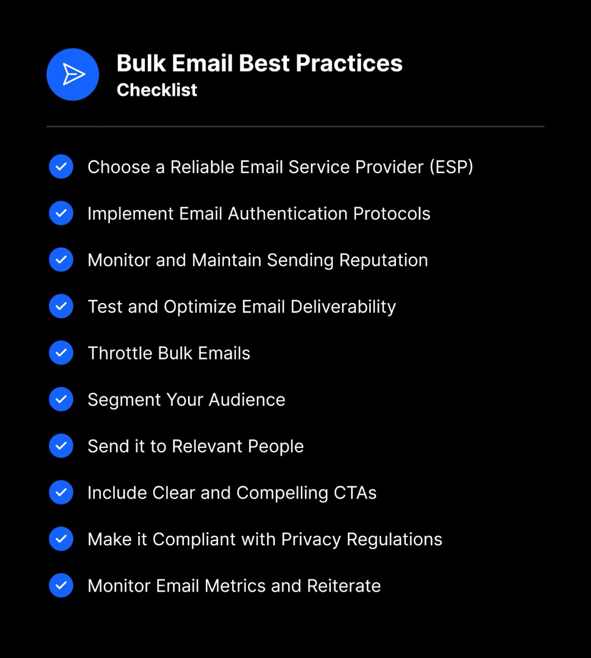 Bulk Email Best Practices Checklist
